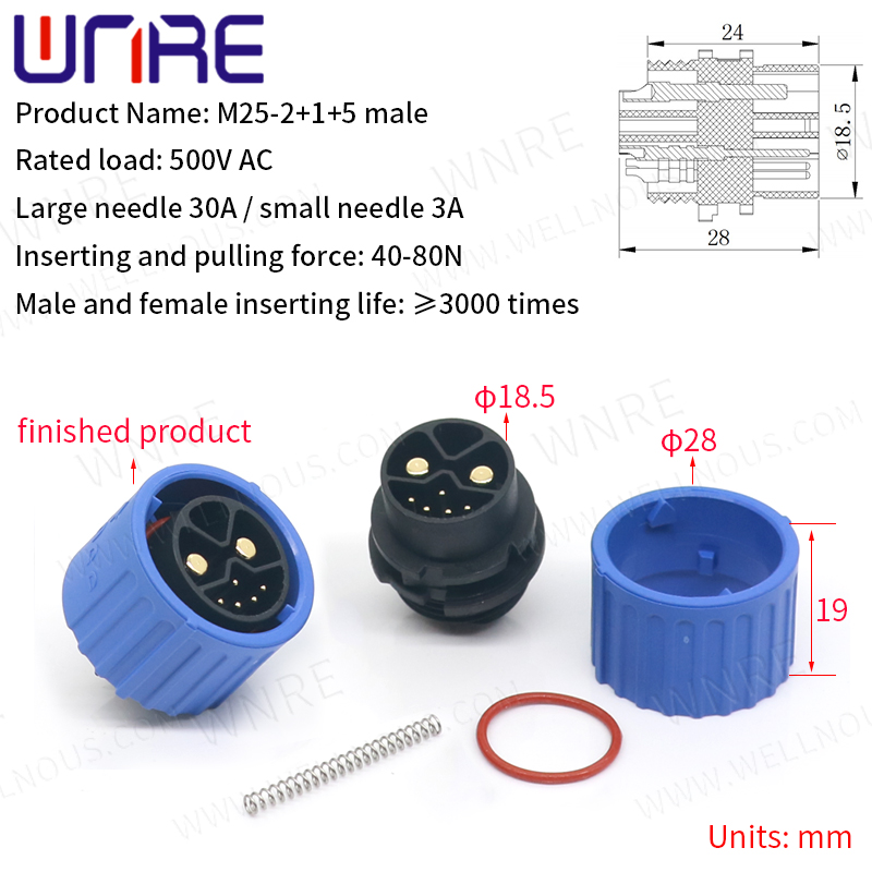M25-2 + 1 + 5 Lithium Battery Connector3